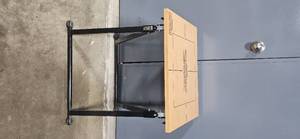lot 44 image: Portable Folding Work Table with Weight Rating and Saws Warning