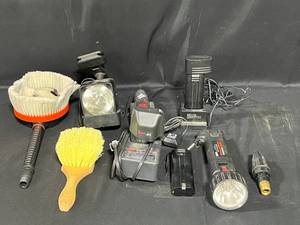 lot 87 image: Lot of 5 Tools Including Camp Light, Power Tool, and Brush