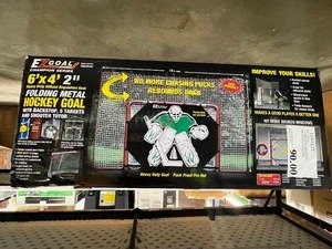 lot 88 image: Folding Metal Hockey Goal with Backstop - 6 x 4 x 2