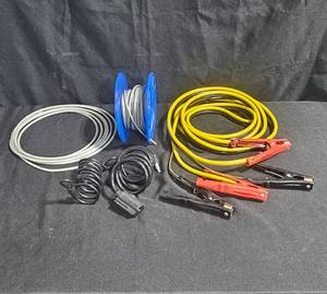 lot 118 image: Heavy Duty Jumper Cables and Electrical Wiring Set