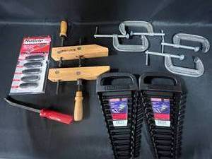 lot 218 image: Craftsman Tool Set Including Wrench Organizer, Clamps, and More