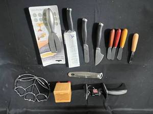 lot 66 image: Collection of 10 Kitchen Tools Including Knives and Utensils