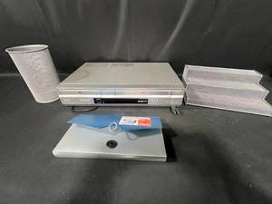 lot 67 image: Sony SLV-D350P DVDVHS Combo Player with Office Organization Accessories