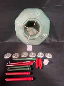 lot 73 image: Collection of Holiday Candleholders, Candles, Coasters and Timer