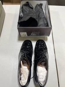 lot 92 image: Frederico Leone Black Patent Leather Square Toe Dress Shoes - Size 11.5D