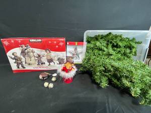 lot 109 image: Kirkland Christmas Decoration Set with Snowman Scene, Tree Topper, and Decor