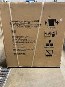 lot 135 image: New 28 in. 1-Drawer 2-Door Base Cabinet