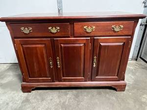 lot 144 image: Elegant Wooden Server with Drawer and Cabinet Storage