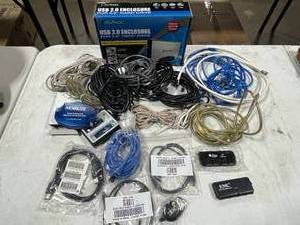 lot 147 image: Lot of Various USB Cables and IOMagic USB 2.0 Enclosure for 3.5 Hard Drive
