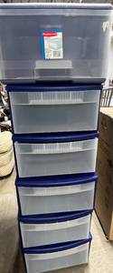 lot 152 image: 1 Rubbermaid Jumbo Stacking Drawer & 5 Addl Storage Unit Drawers - Total of 6 (5 Matching)