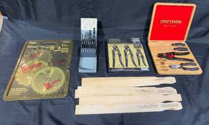 lot 250 image: Craftsman 70th Anniversary Tool Set with Drill Bits and Wooden Handles