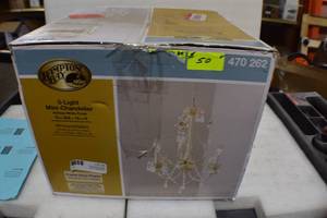 lot 2 image: 3 light mini chandelier Hampton bay