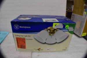 lot 4 image: Universal ceiling fan light kit by Hampton Bay & Light kit by Westington