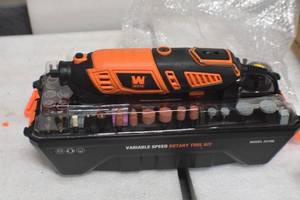 lot 44 image: WEN 23190 1.3-Amp Variable Speed Steady-Grip Rotary Tool with 190-Piece Accessory Kit, Flex Shaft, and Carrying Case