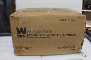 lot 50 image: WEN 272406 72-Inch by 40-Inch Heavy Duty Padded Moving Blankets, 6-Pack