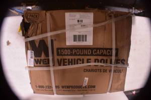 lot 52 image: WEN 73017T 3000-Pound Capacity Vehicle Dollies with Brakes, Two Pack