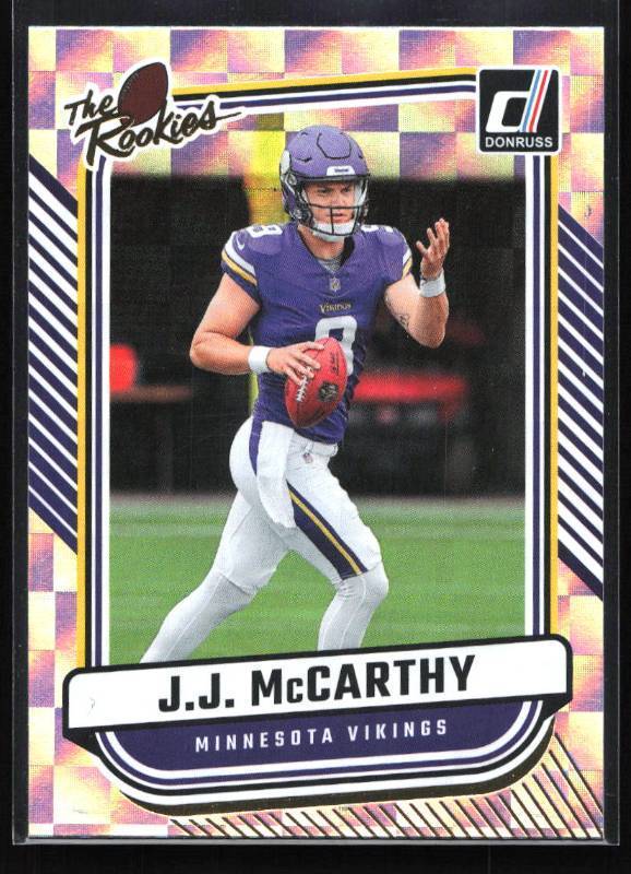 lot 202 image: 2024 Donruss The Rookies J.J. McCarthy Rookie #TR-1