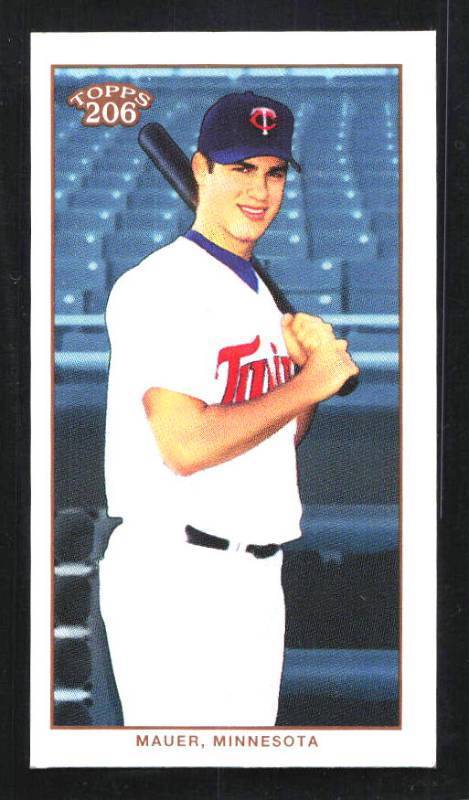 lot 206 image: 2002 Topps T206 Mini Piedmont Joe Mauer Rookie #271