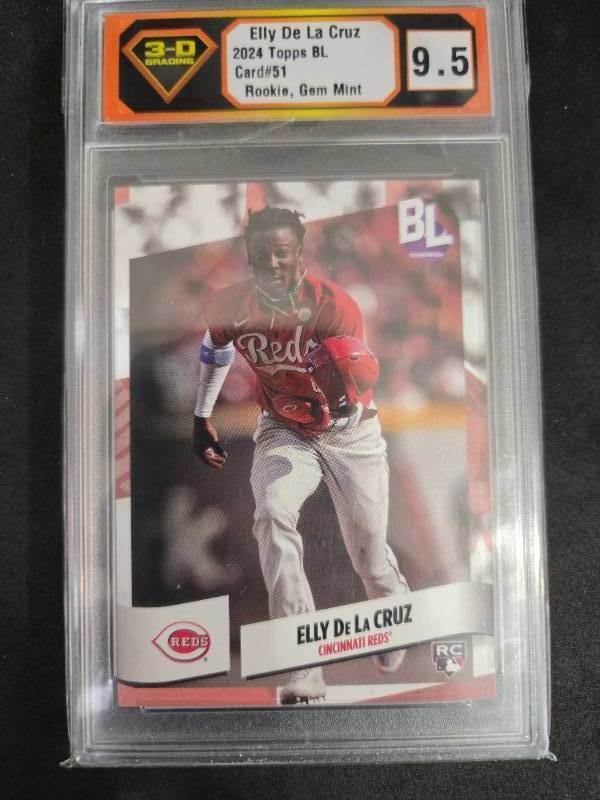lot 209 image: 3-D Grading 9.5 Gem Mint 2024 Topps Big League Elly De La Cruz Rookie #51