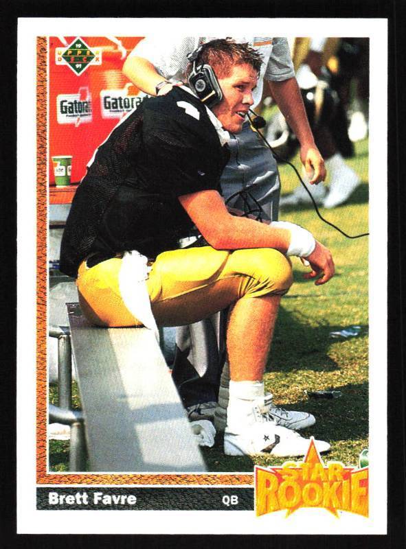 lot 104 image: 1991 Upper Deck Brett Favre Rookie #13