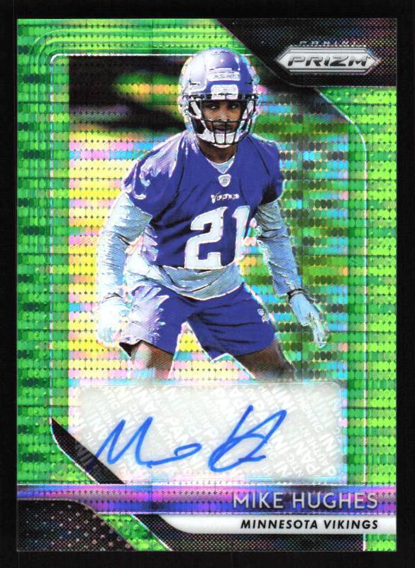 lot 114 image: 2018 Prizm Green Autograph Mike Hughes Rookie