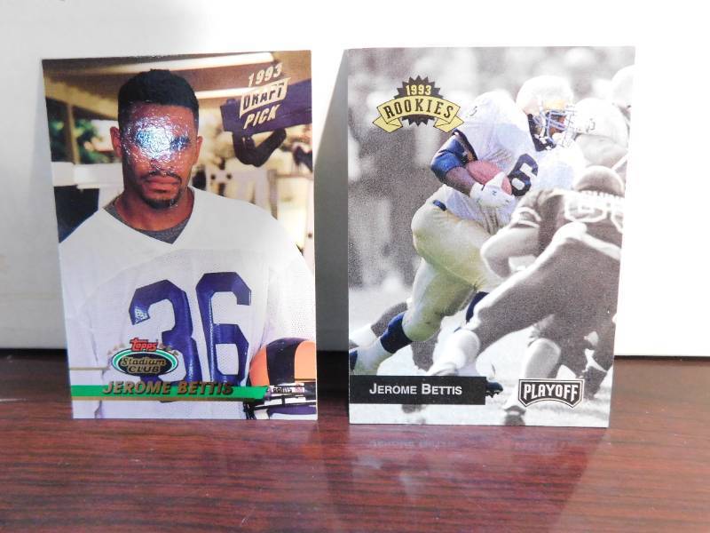 lot 117 image: (2) 1993 Jerome Bettis Rookies - Stadium Club & Playoff