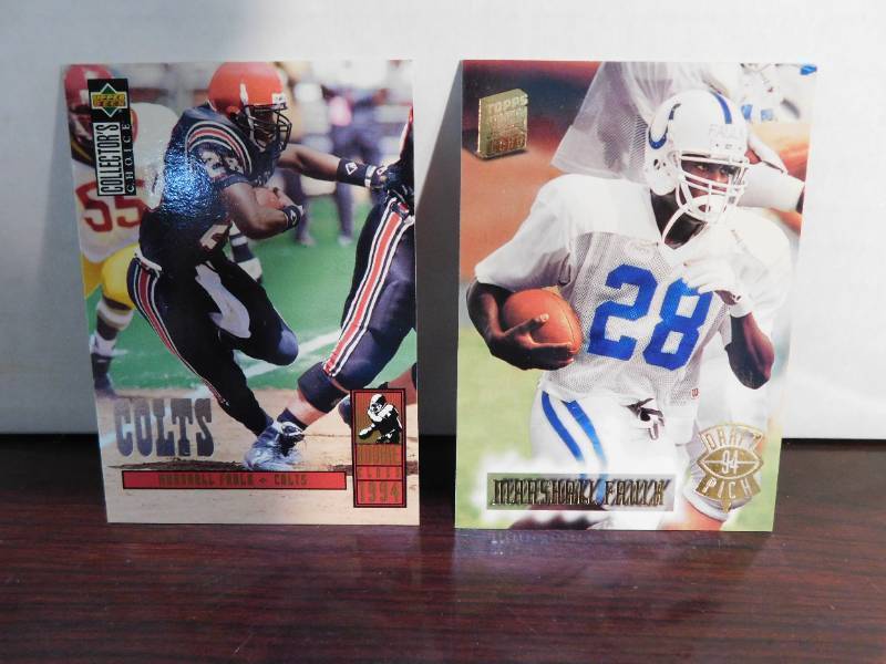 lot 118 image: (2) 1994 Marshall Faulk Rookies - Collectors Choice Silver & Stadium Club