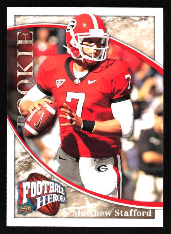 lot 125 image: 2009 UD Football Heroes Matthew Stafford Rookie #117