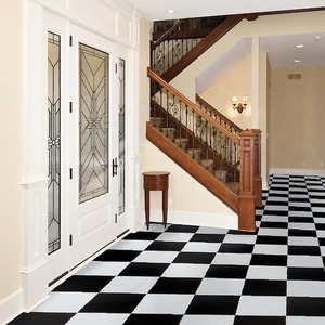 lot 8 image: TrafficMaster Black and White 4 MIL x 12 in. W x 12 in. L Peel and Stick Water Resistant Vinyl Tile Flooring (1080 sq.ft)
