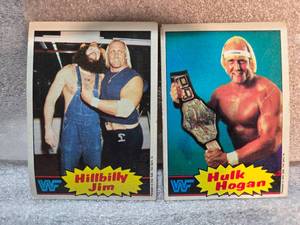 lot 177 image: (2) 1985 Topps Hulk Hogan Rookies #16 & #15
