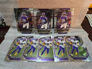 lot 178 image: (8) Justin Jefferson Cards Minnesota Vikings