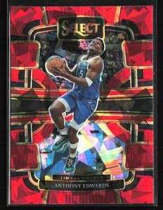 lot 128 image: 2023 Select Red Cracked Ice Anthony Edwards #37