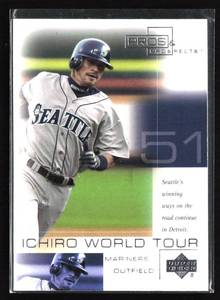 lot 130 image: 2001 UD Pros & Prospects Ichiro World Tour Rookie Card