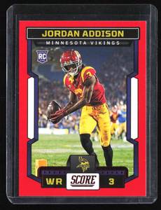 lot 149 image: 2023 Score Red Jordan Addison Rookie Card #346