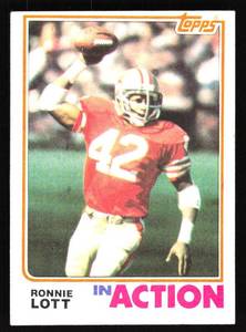 lot 165 image: 1982 Topps In Action Ronnie Lott Rookie #487