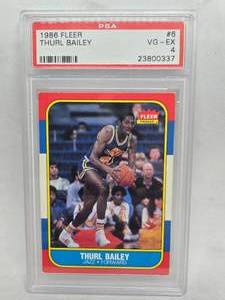 lot 275 image: PSA 4 1986 Fleer Thurl Bailey Rookie #8