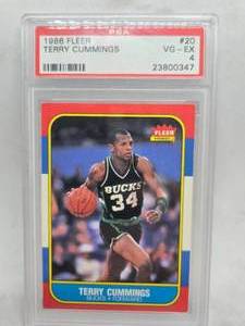 lot 276 image: PSA 4 1986 Fleer Terry Cummings Rookie #20