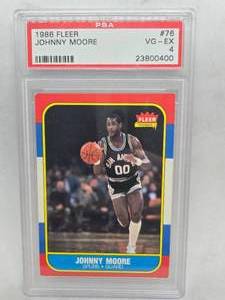 lot 279 image: PSA 4 1986 Fleer Johnny Moore #76