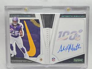 lot 283 image: 2019 Playbook Booklet Nike Jersey Patch Autograph Alexander Mattison Rookie Serial #35