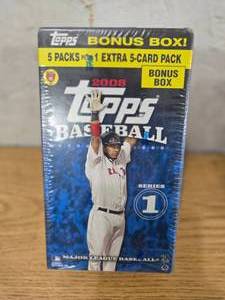 lot 287 image: 2008 Topps Baseball Blaster Box 6 packs RARE