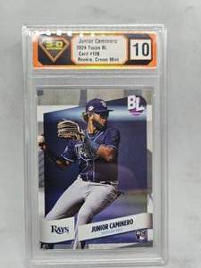 lot 266 image: 3-D Grading 10 Crown Mint 2024 Topps Big League Junior Caminero Rookie #126