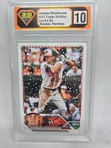 lot 270 image: 3-D Grading 10 Flawless 2023 Topps Holiday Gunnar Henderson Rookie #H4