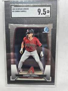 lot 273 image: SGC 9.5 Mint 2023 Bowman Chrome Corbin Carroll Rookie #5