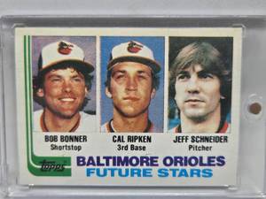 lot 227 image: 1982 Topps Blank Back Cal Ripken Jr. Rookie Card Rare