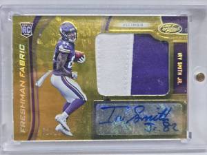 lot 228 image: 2019 Certified Freshman Fabric RPA Gold Irv Smith Rookie Serial #110