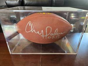 lot 79 image: Chris Doleman Full Size Autographed Football With Display Case