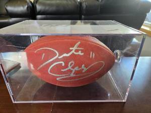 lot 80 image: Daunte Culpepper  Full Size Autographed Football With Display Case