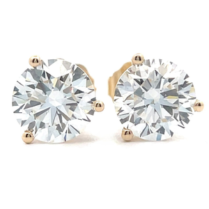 NEW 3 Carat Diamond Round Solitaire Classic Stud Earrings in 14k Yellow Gold w EGL Report $4,250 Retail VIDEO