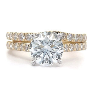 NEW 2.42 Carat Diamond Two-Piece Bridal Ring Set in 14k Yellow Gold Retail $4,995 w EGL Report VIDEO