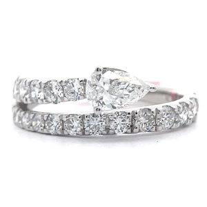 NEW 1.50 Carat Pear Diamond Coiled Pav Ring in 14k White Gold VIDEO